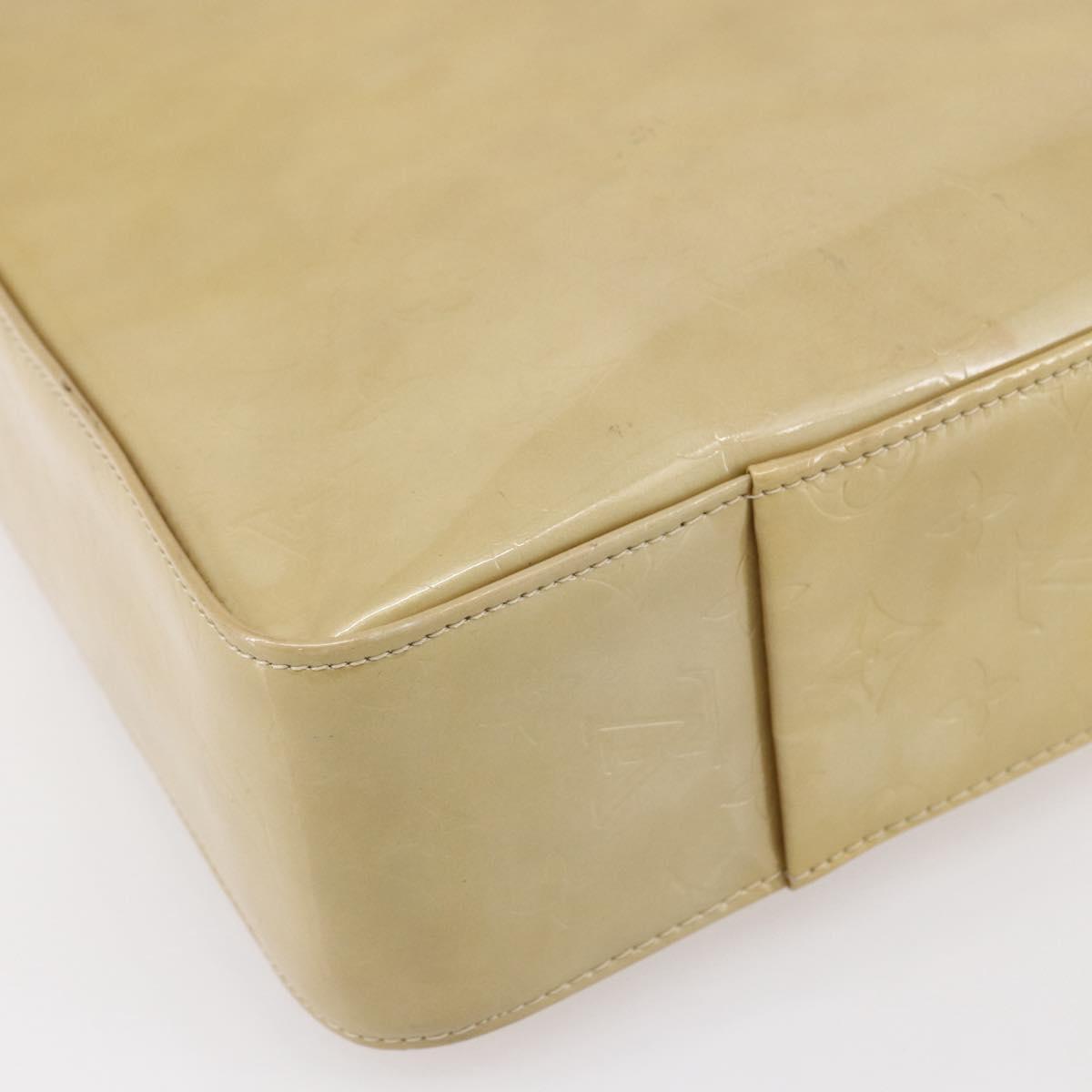 LOUIS VUITTON Monogram Vernis Columbus Tote Bag Beige M91023 LV Auth gh1334