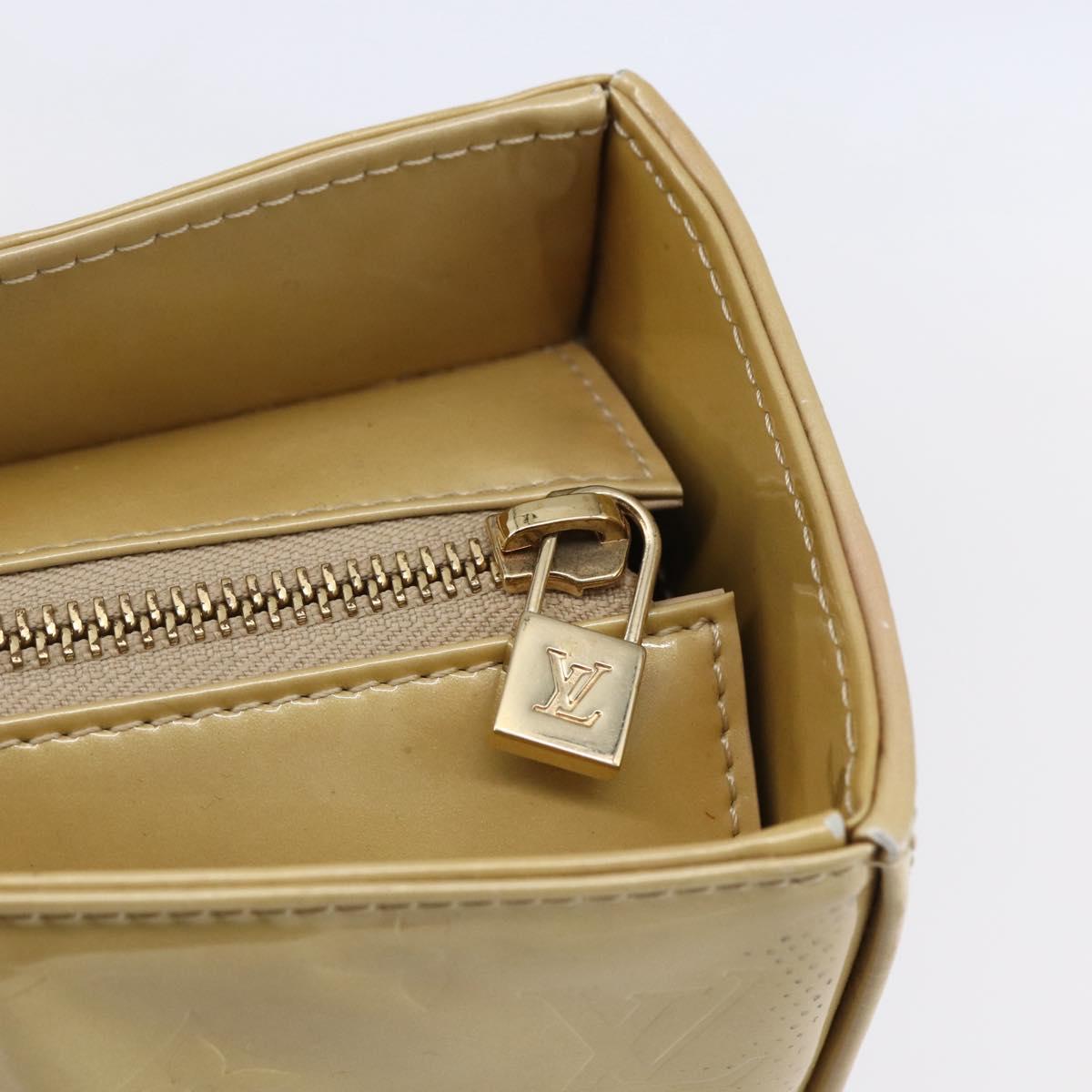 LOUIS VUITTON Monogram Vernis Columbus Tote Bag Beige M91023 LV Auth gh1334