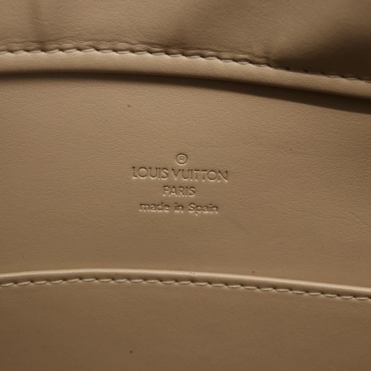 LOUIS VUITTON Monogram Vernis Columbus Tote Bag Beige M91023 LV Auth gh1334