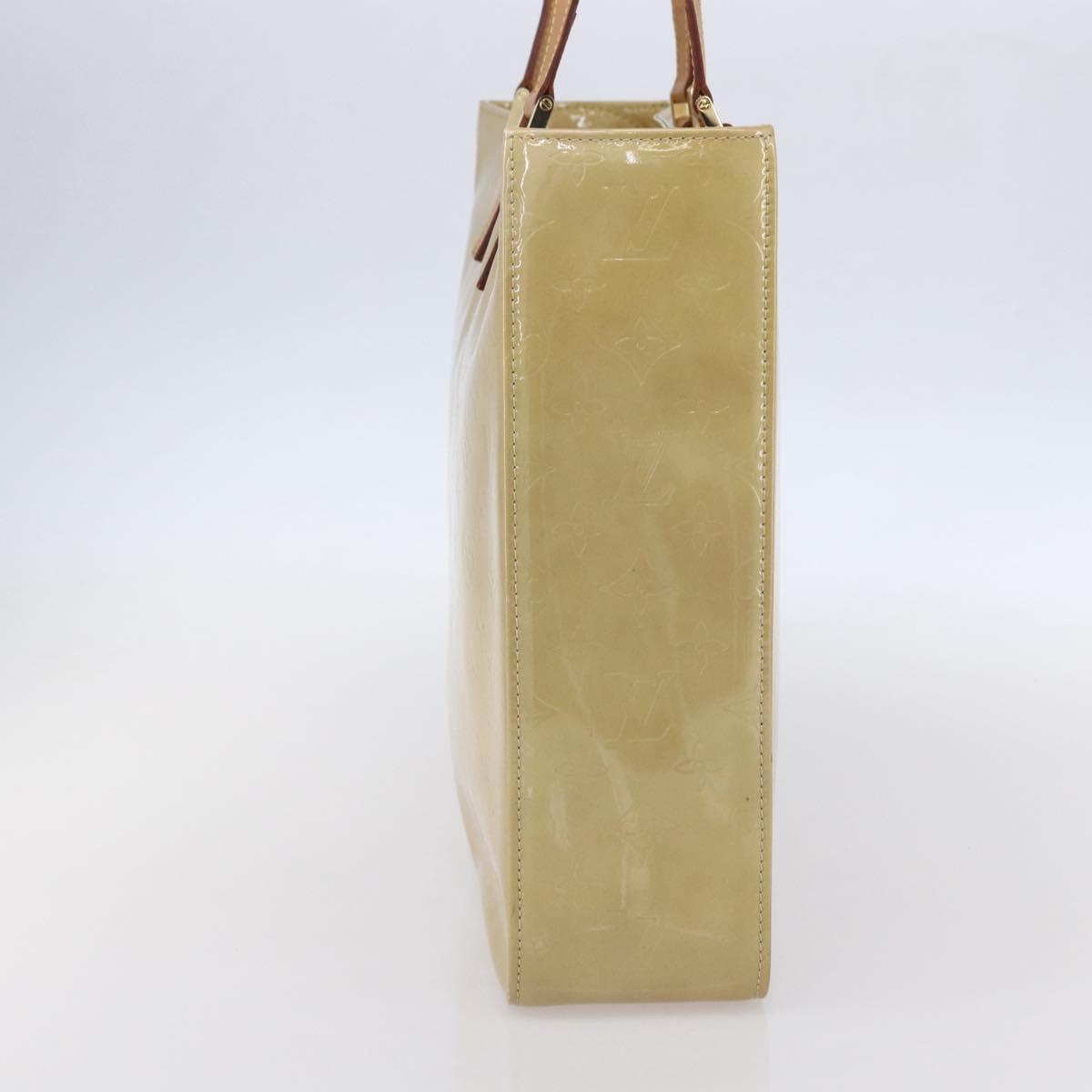 LOUIS VUITTON Monogram Vernis Columbus Tote Bag Beige M91023 LV Auth gh1334