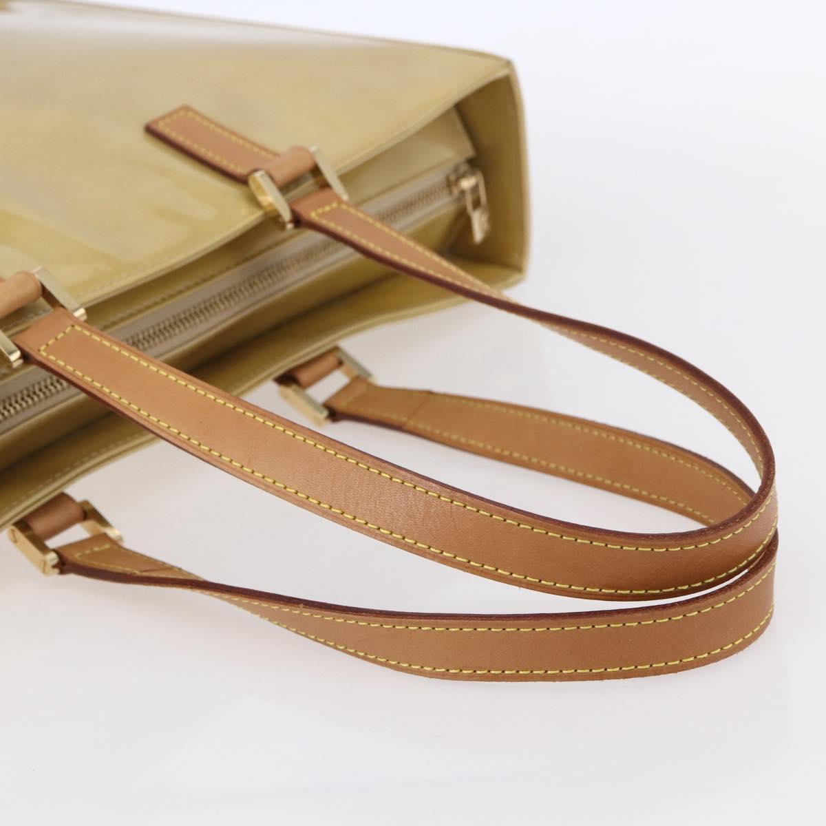 LOUIS VUITTON Monogram Vernis Columbus Tote Bag Beige M91023 LV Auth gh1334