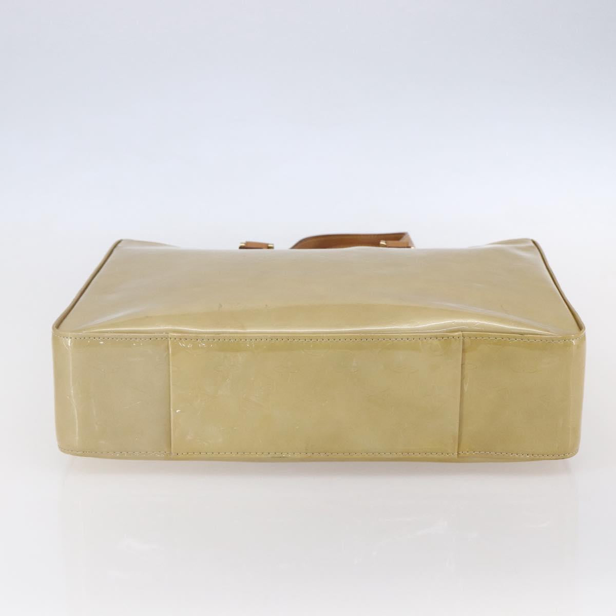 LOUIS VUITTON Monogram Vernis Columbus Tote Bag Beige M91023 LV Auth gh1334