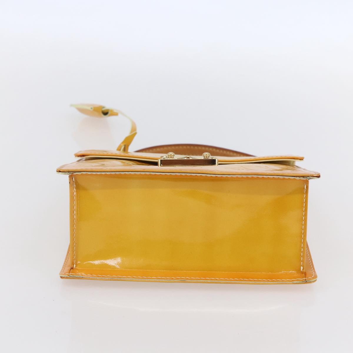 LOUIS VUITTON Monogram Vernis Spring Street Bag Lime Yellow M91068 Auth gh1336