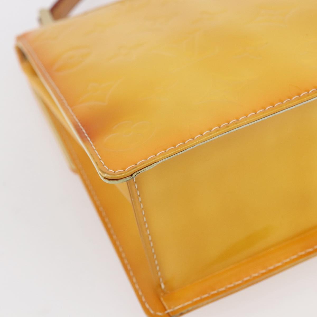 LOUIS VUITTON Monogram Vernis Spring Street Bag Lime Yellow M91068 Auth gh1336