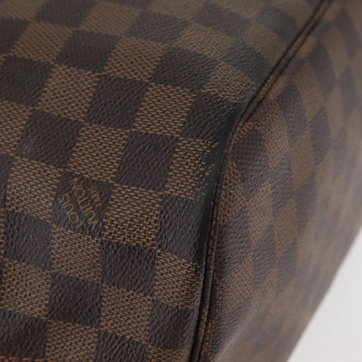 LOUIS VUITTON Damier Ebene Neverfull MM Tote Bag N51105 LV Auth gh1338