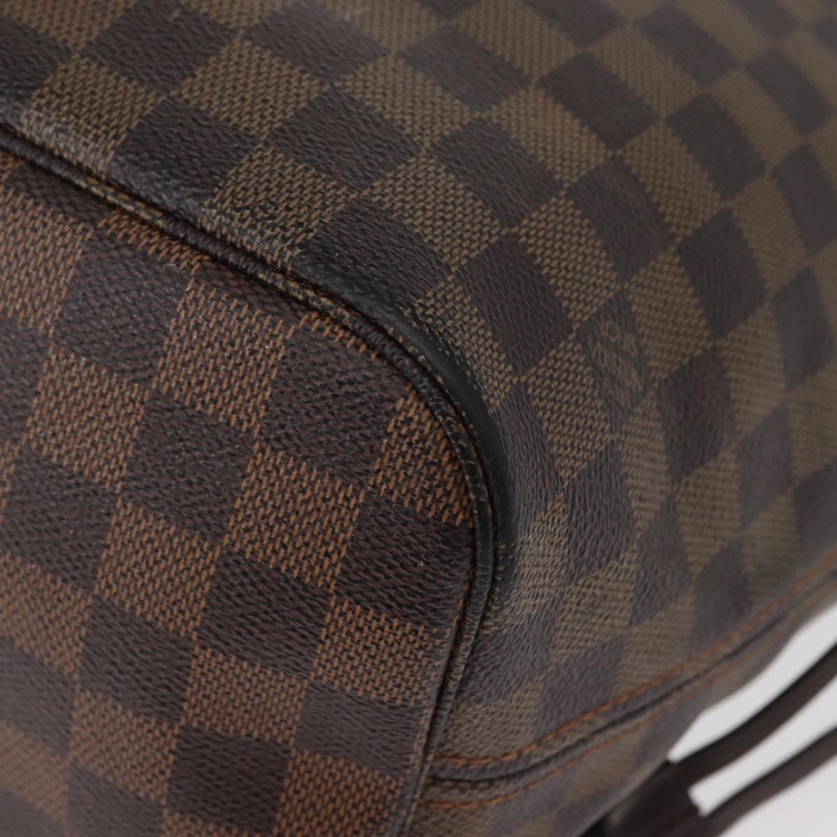LOUIS VUITTON Damier Ebene Neverfull MM Tote Bag N51105 LV Auth gh1338