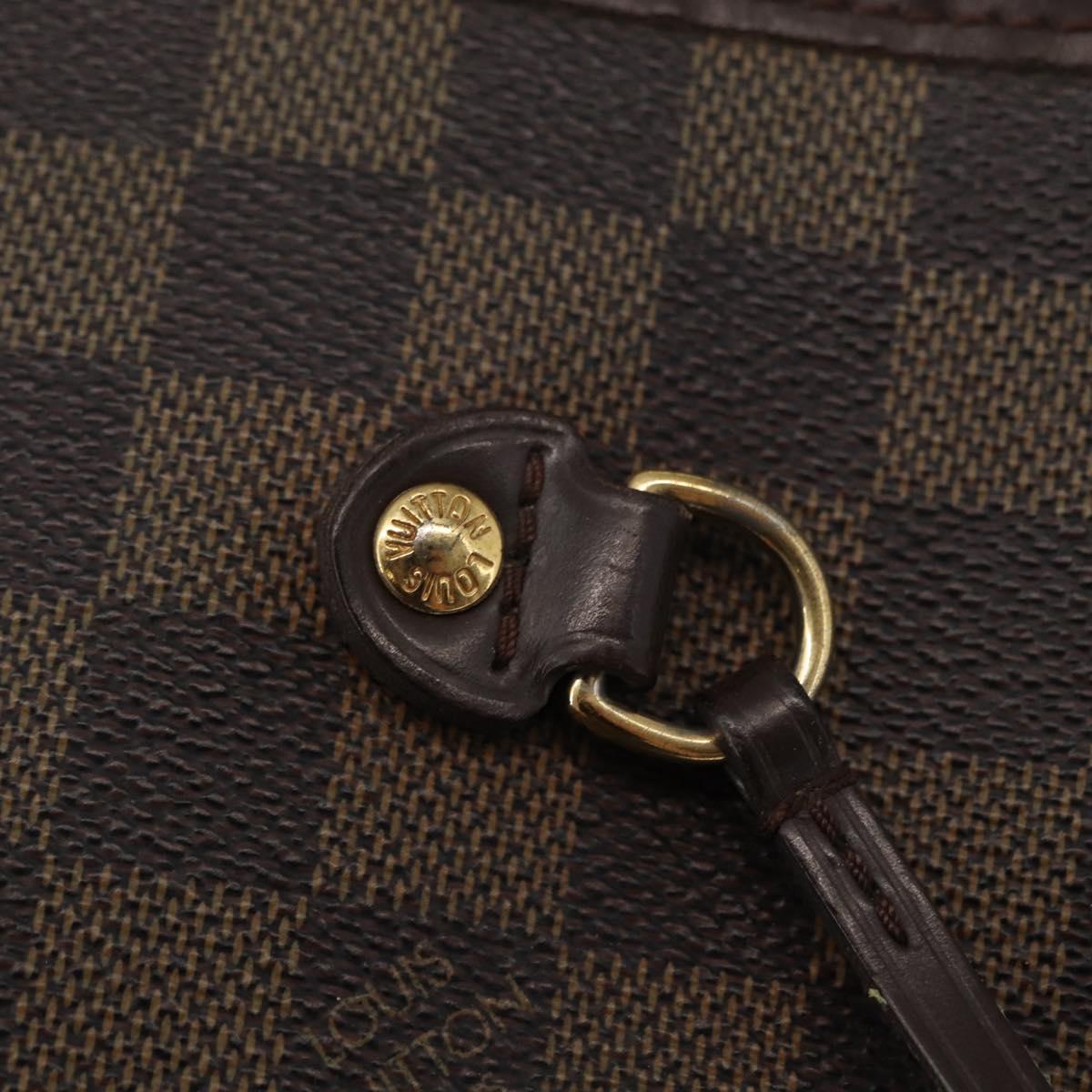 LOUIS VUITTON Damier Ebene Neverfull MM Tote Bag N51105 LV Auth gh1338