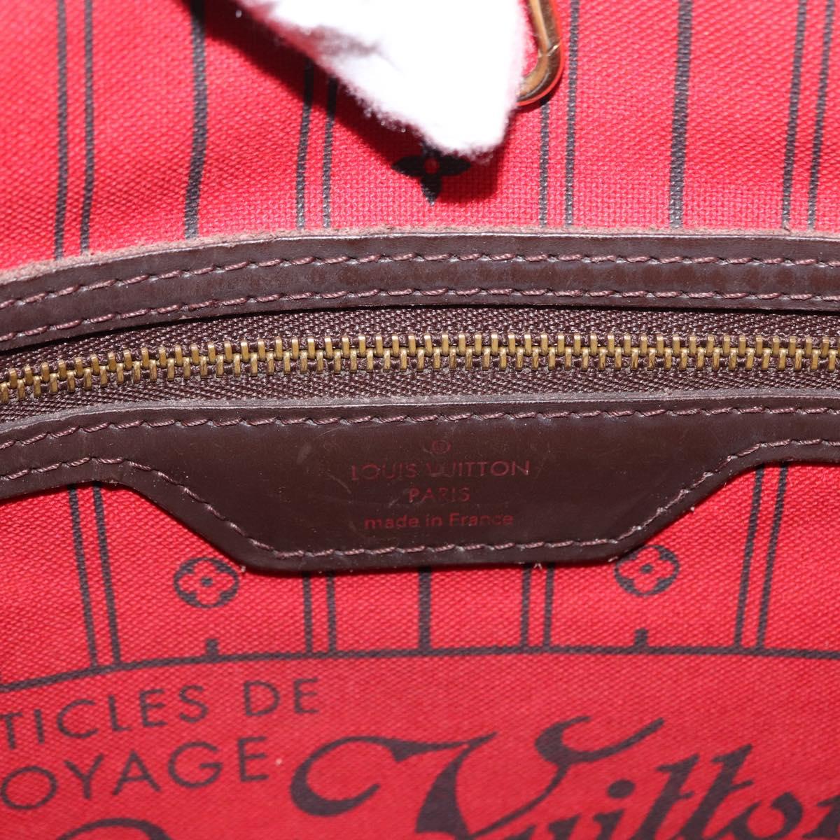 LOUIS VUITTON Damier Ebene Neverfull MM Tote Bag N51105 LV Auth gh1338