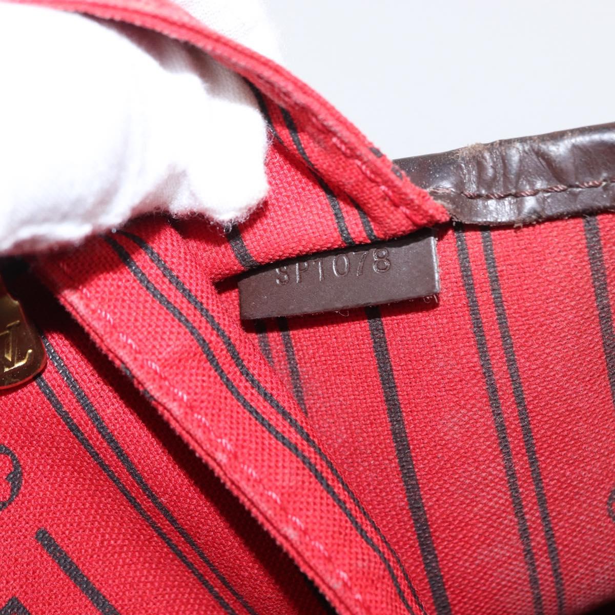 LOUIS VUITTON Damier Ebene Neverfull MM Tote Bag N51105 LV Auth gh1338