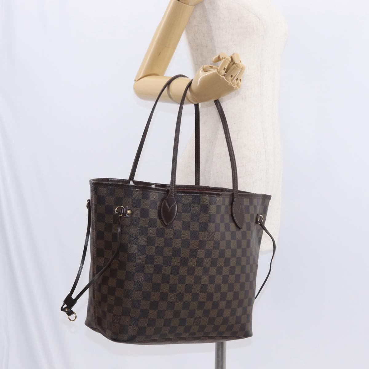 LOUIS VUITTON Damier Ebene Neverfull MM Tote Bag N51105 LV Auth gh1338