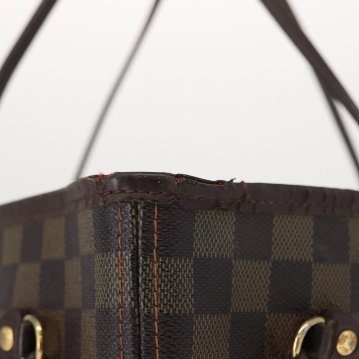 LOUIS VUITTON Damier Ebene Neverfull MM Tote Bag N51105 LV Auth gh1338