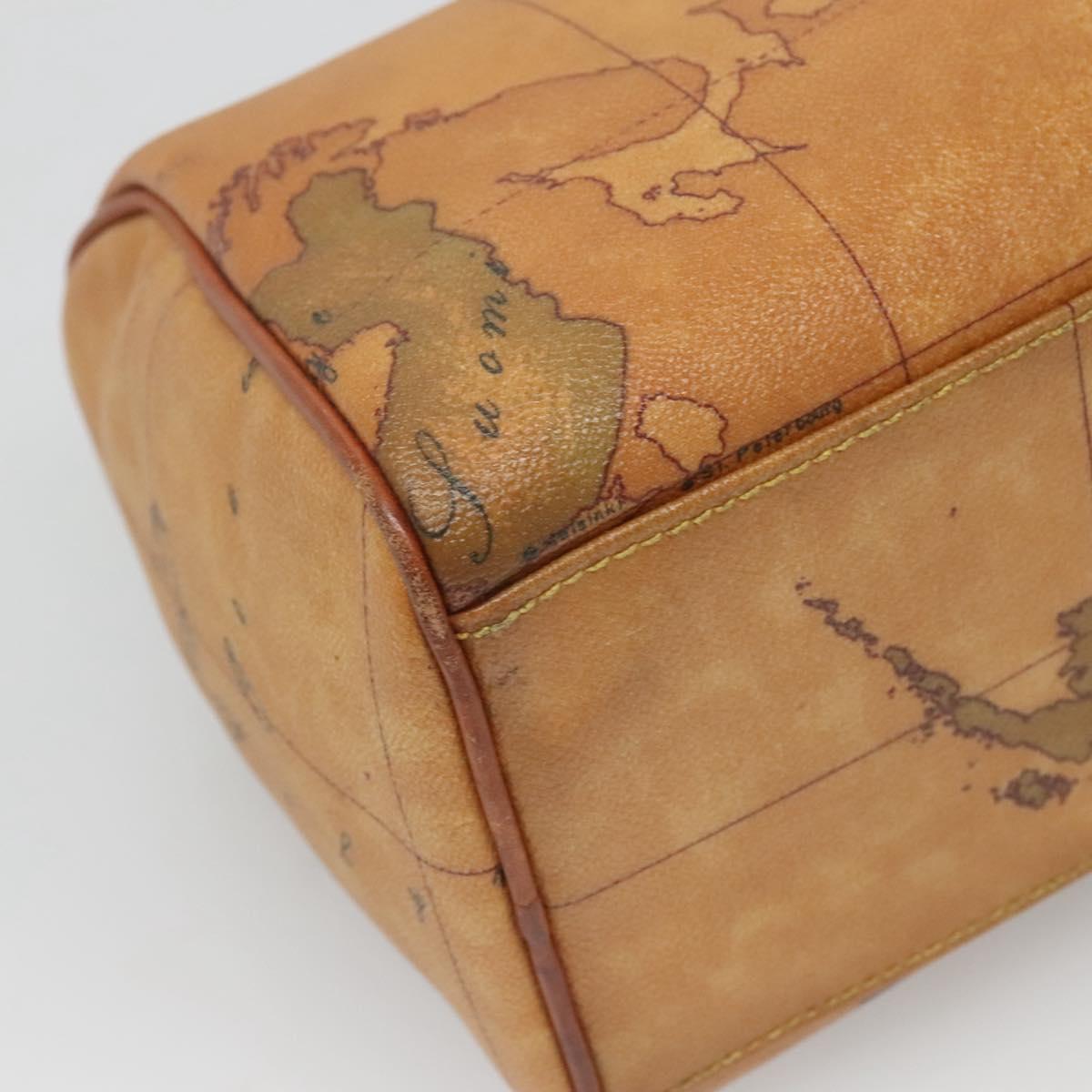 PRIMA CLASSE Hand Bag Leather PVC Brown Gold Auth gh134