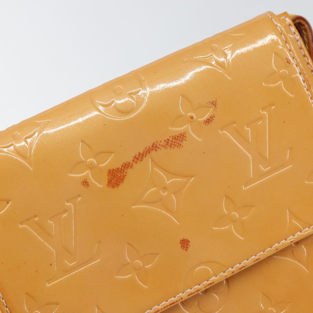 LOUIS VUITTON Monogram Vernis Motto Pouch Marshmallow Pink M91312 LV Auth gh1342