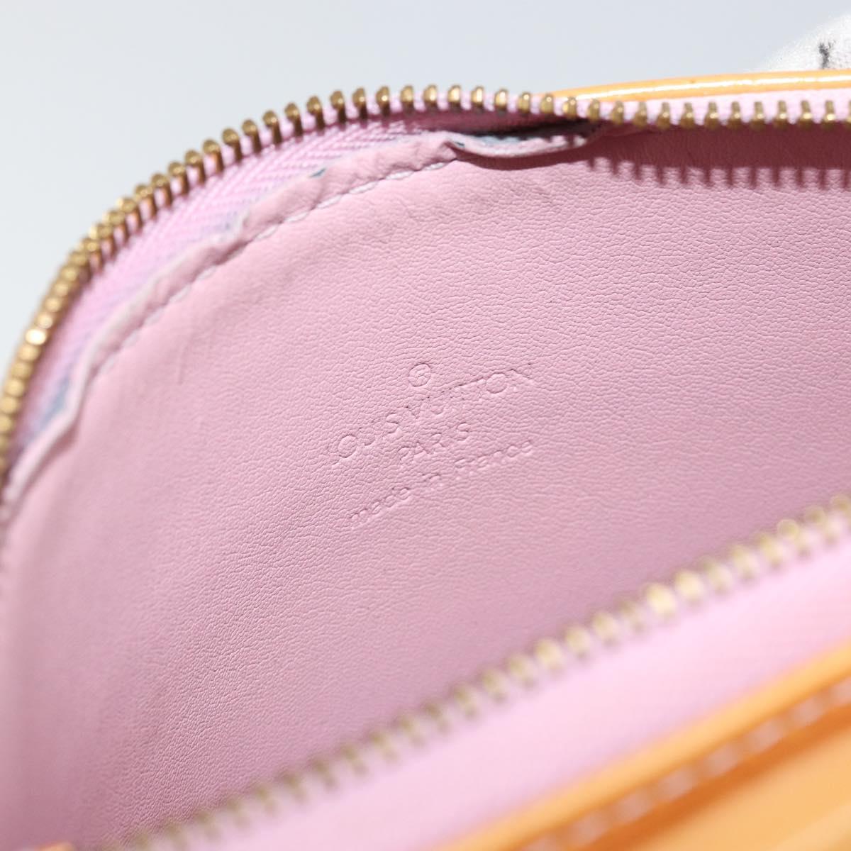 LOUIS VUITTON Monogram Vernis Motto Pouch Marshmallow Pink M91312 LV Auth gh1342