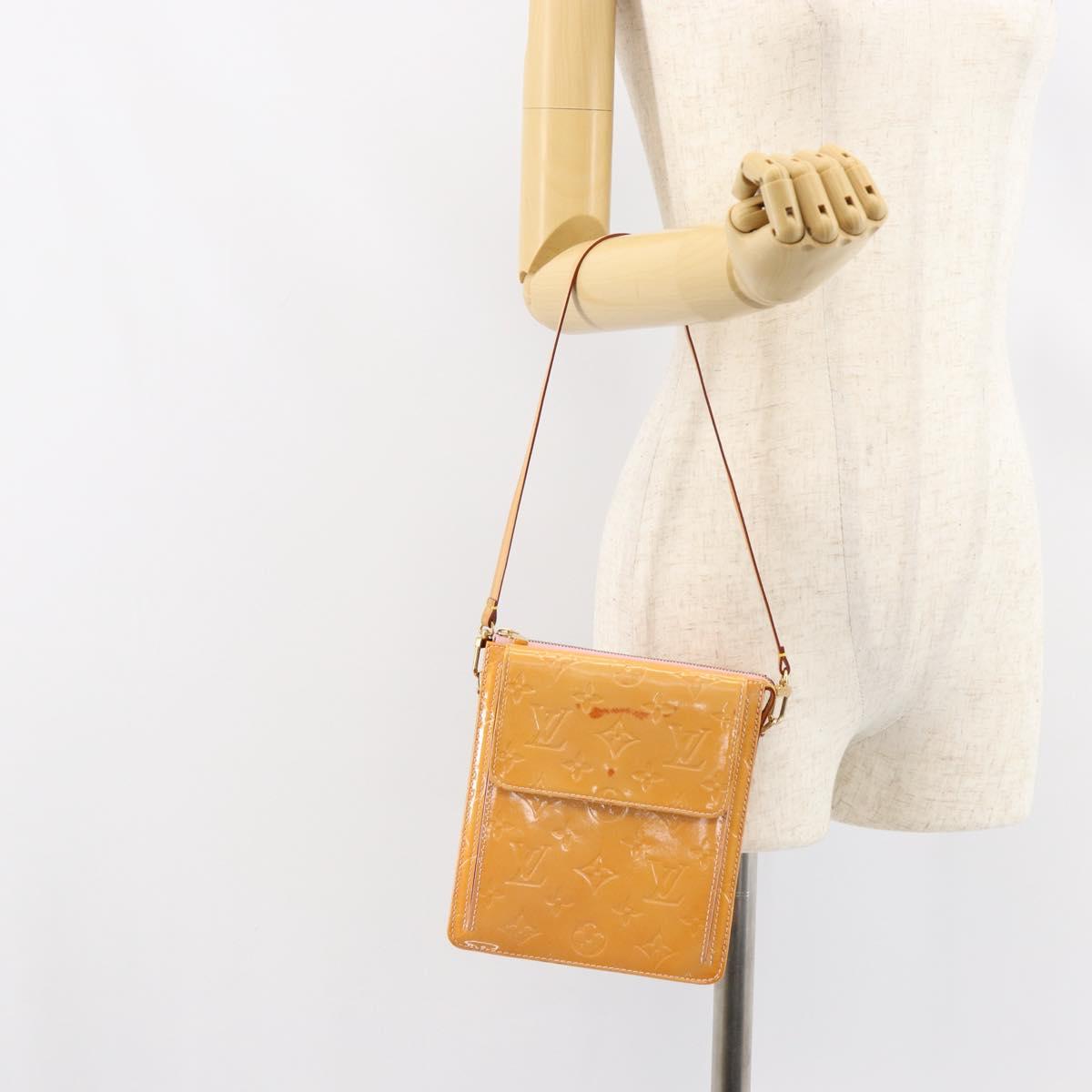 LOUIS VUITTON Monogram Vernis Motto Pouch Marshmallow Pink M91312 LV Auth gh1342