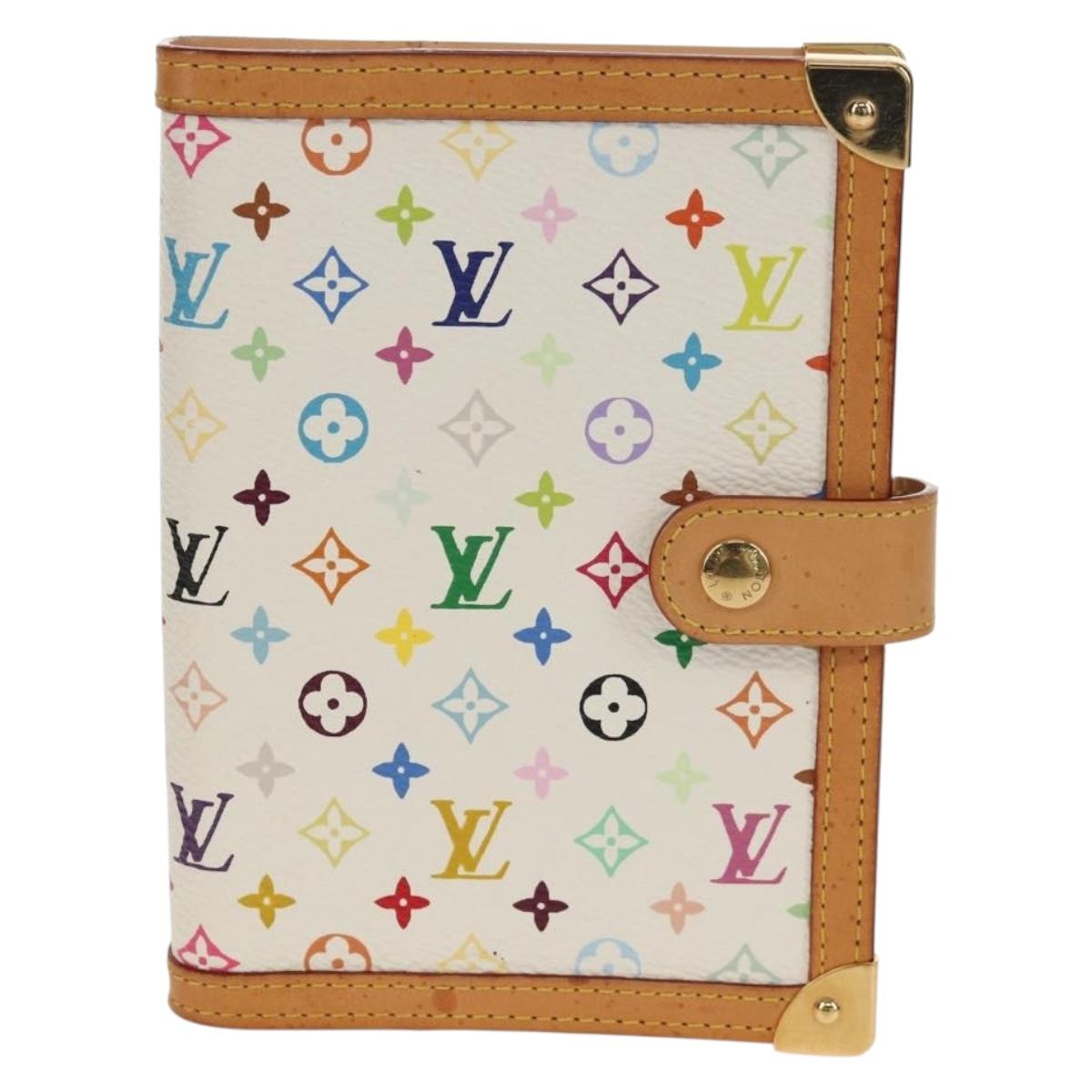 LOUIS VUITTON Multicolor Agenda PM Day Planner Cover White R21074 Auth gh1347V