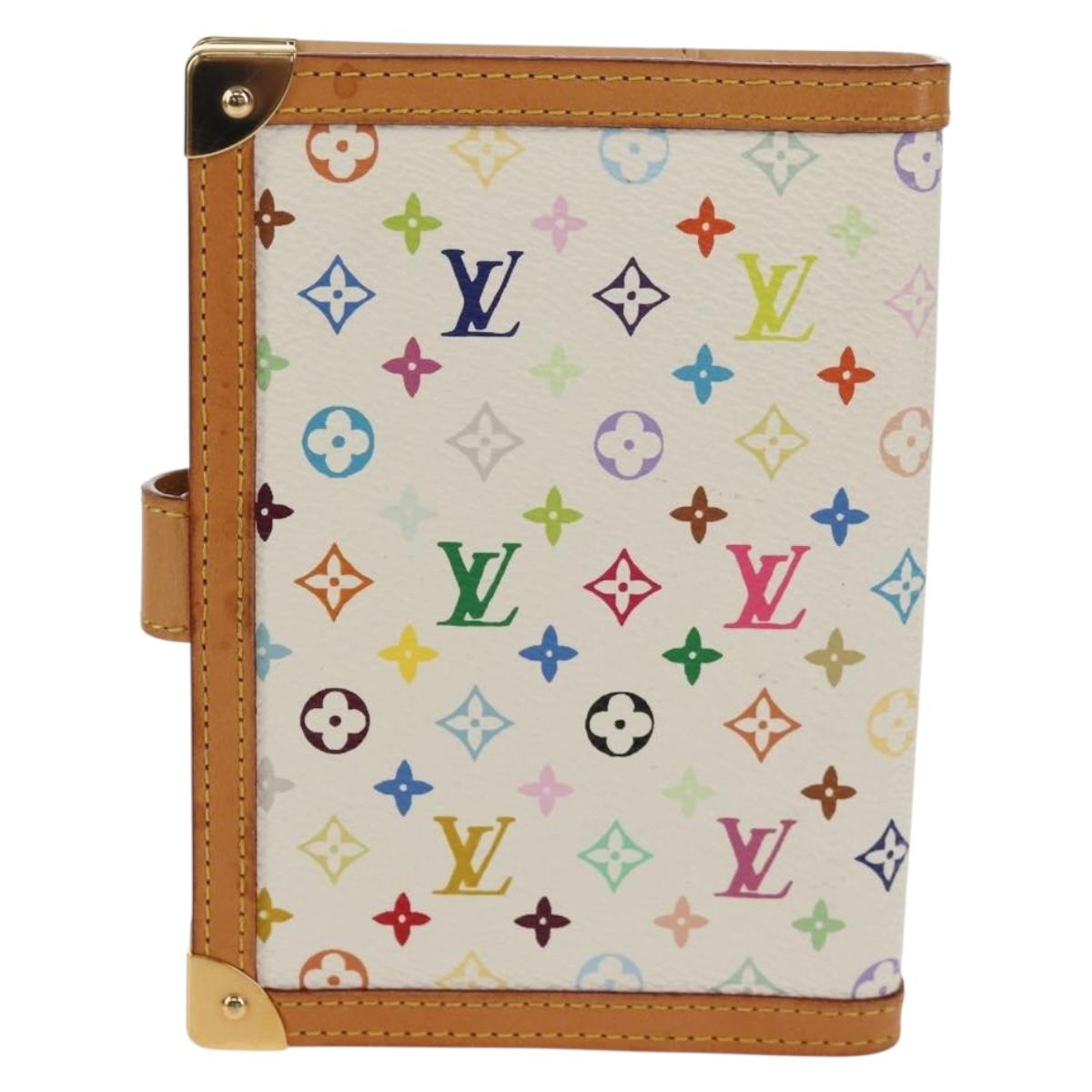 LOUIS VUITTON Multicolor Agenda PM Day Planner Cover White R21074 Auth gh1347V