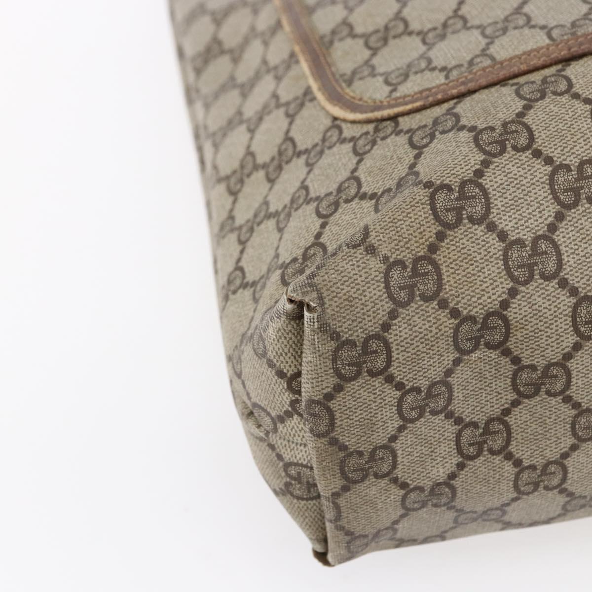 GUCCI GG Supreme Web Sherry Line Tote Bag PVC Beige Gold 39 02 003 Auth gh1349