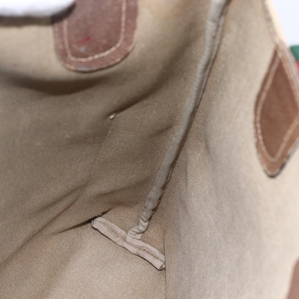 GUCCI GG Supreme Web Sherry Line Tote Bag PVC Beige Gold 39 02 003 Auth gh1349