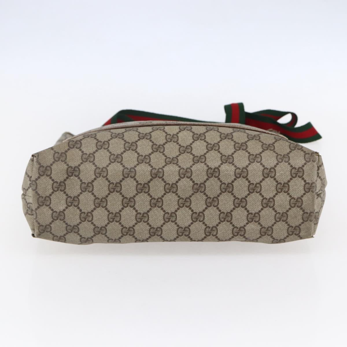 GUCCI GG Supreme Web Sherry Line Tote Bag PVC Beige Gold 39 02 003 Auth gh1349