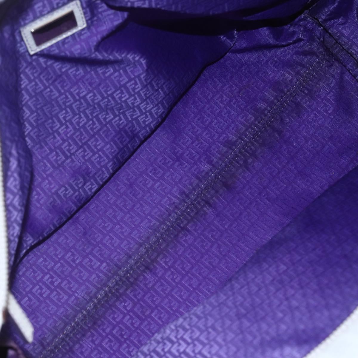 FENDI Zucca Canvas Tote Bag White Gold Auth gh1350