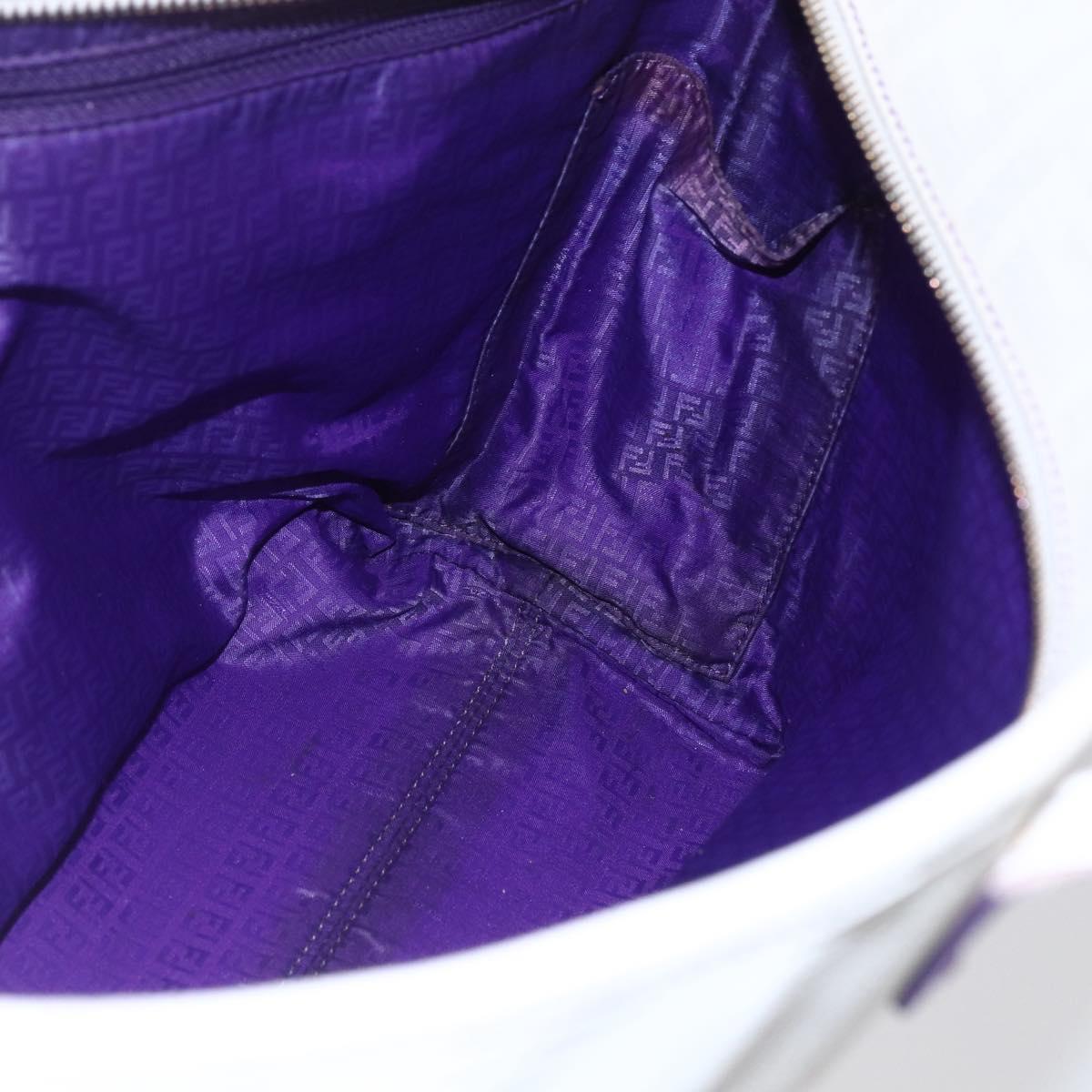 FENDI Zucca Canvas Tote Bag White Gold Auth gh1350