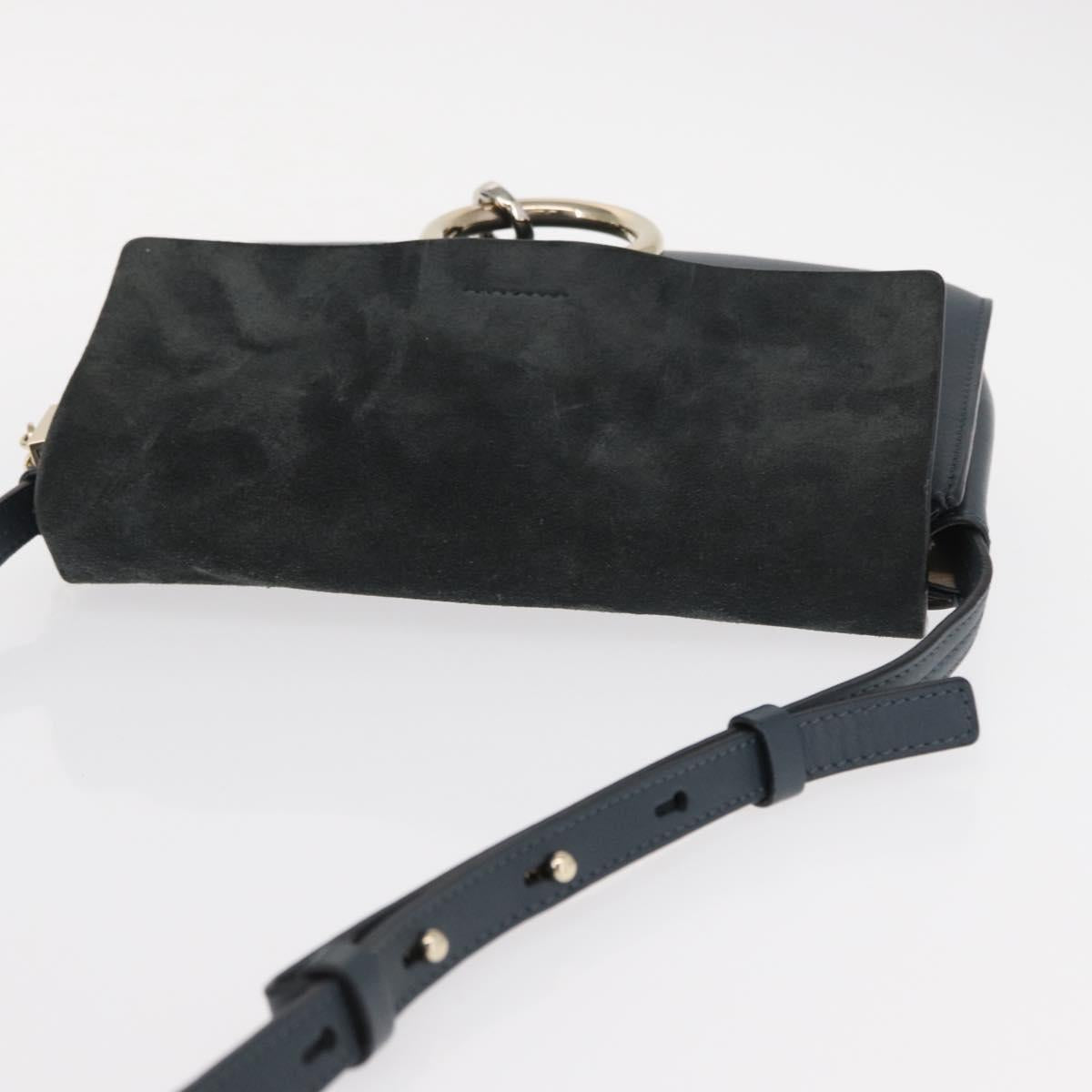 Chloe Fay Shoulder Bag Suede Leather Green Gold Auth gh1351