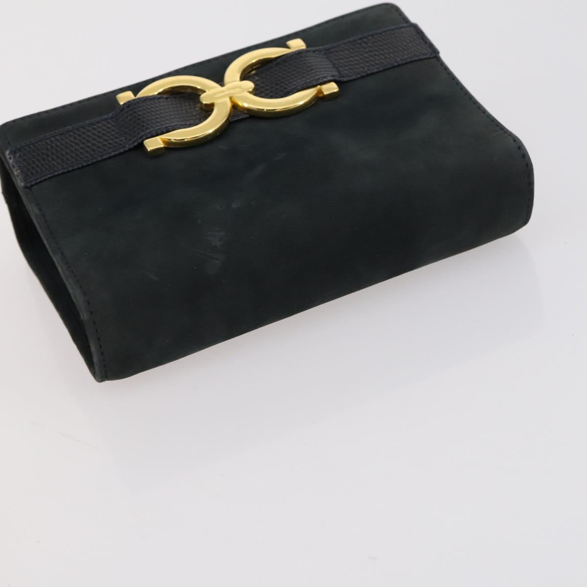 GUCCI Salvatore Ferragamo Bag GG Nylon Suede 2 Set Black Khaki Auth gh1356