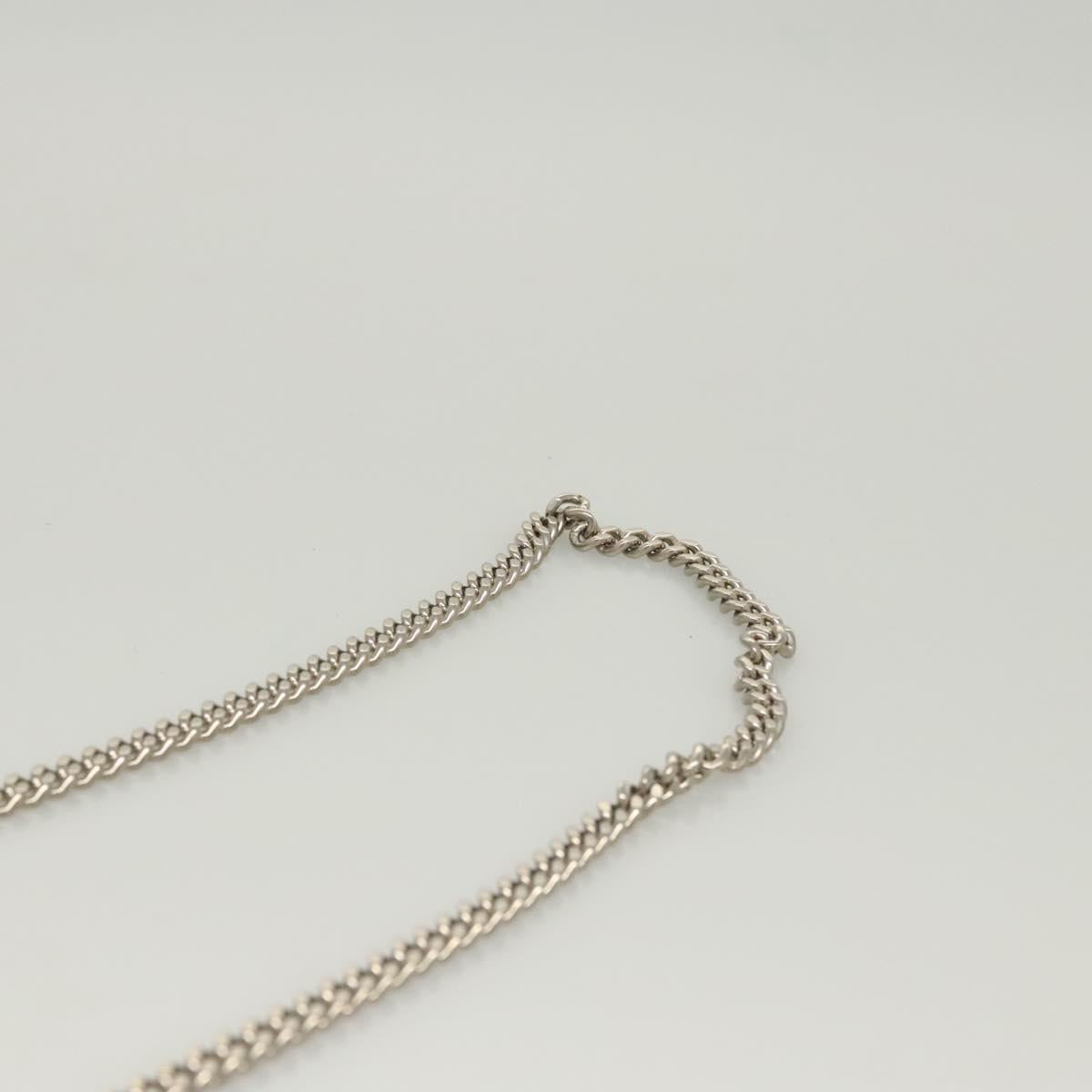 Christian Dior Chain Diomara Shoulder Bag Enamel Silver Auth gh136