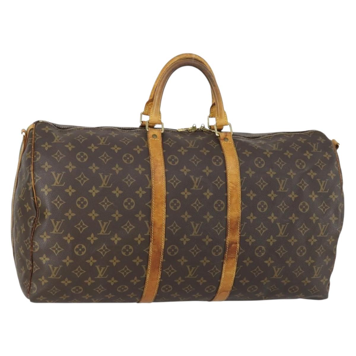 LOUIS VUITTON Monogram Keepall Bandouliere 55 Boston Bag M41414 LV Auth gh1365