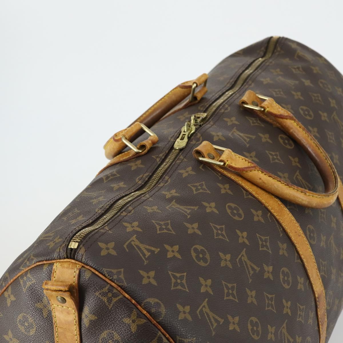 LOUIS VUITTON Monogram Keepall Bandouliere 55 Boston Bag M41414 LV Auth gh1365