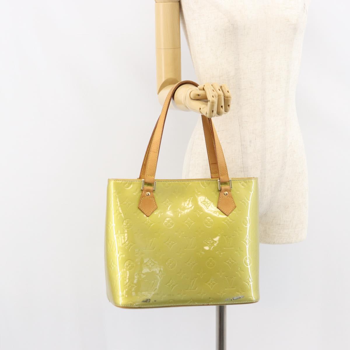 LOUIS VUITTON Monogram Vernis Houston Hand Bag Gris M91053 LV Auth gh1369