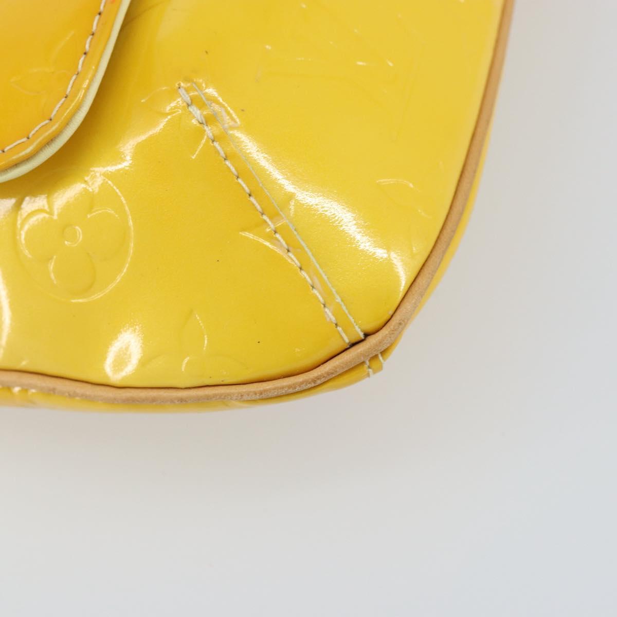 LOUIS VUITTON Monogram Vernis Thompson Street Bag Lime Yellow M91071 Auth gh1370