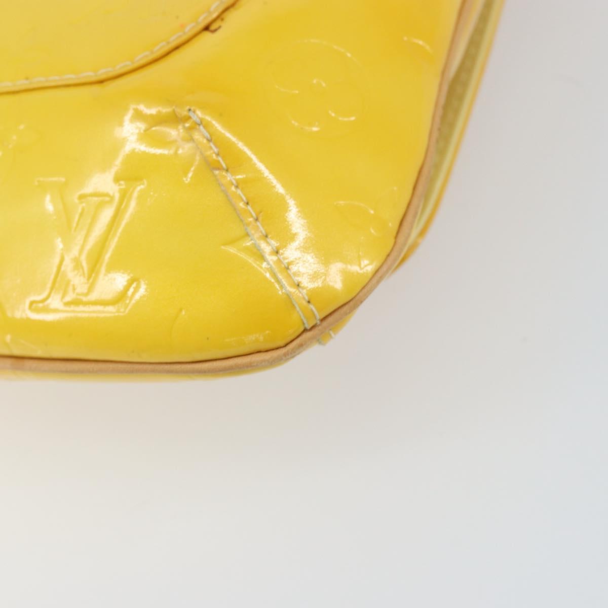 LOUIS VUITTON Monogram Vernis Thompson Street Bag Lime Yellow M91071 Auth gh1370