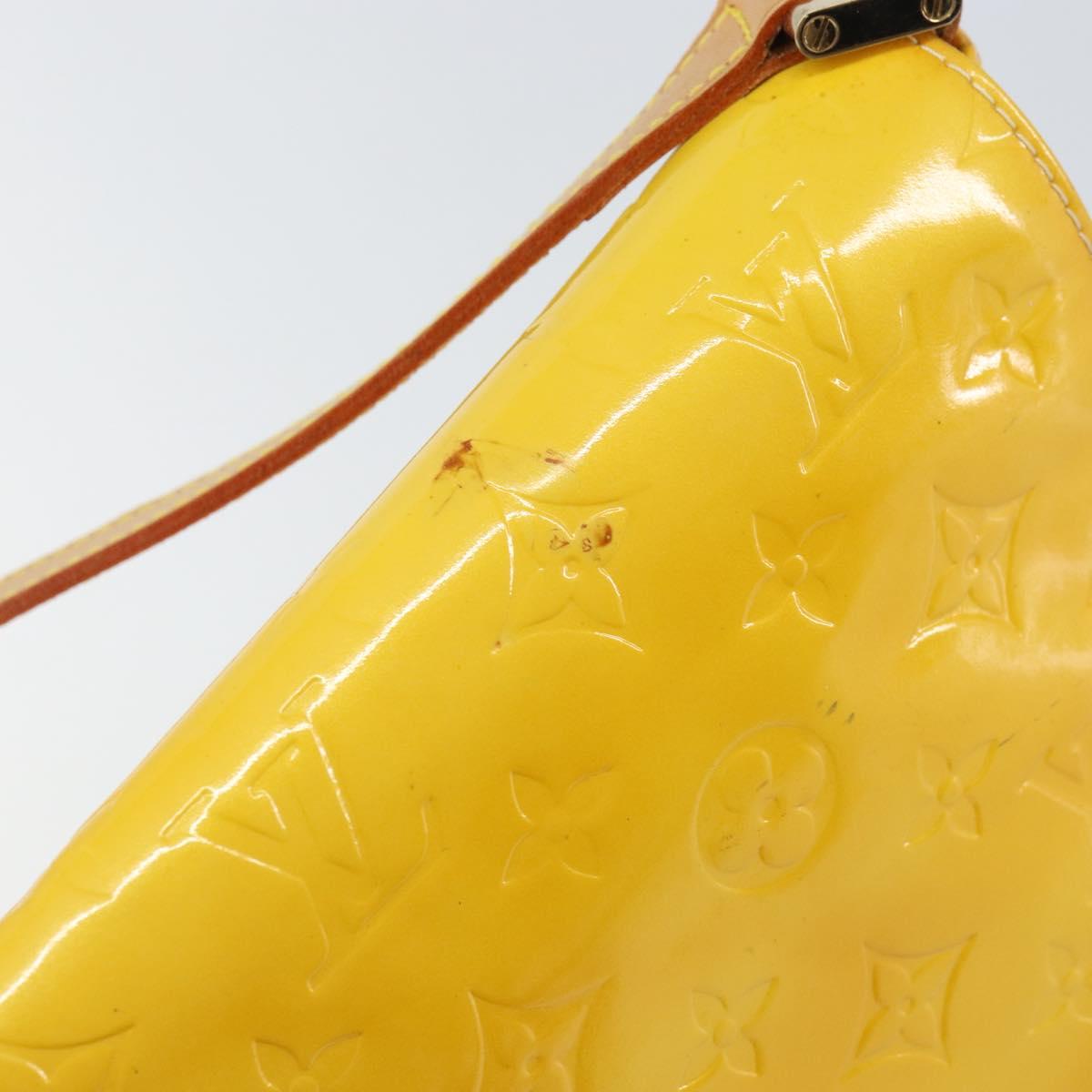 LOUIS VUITTON Monogram Vernis Thompson Street Bag Lime Yellow M91071 Auth gh1370