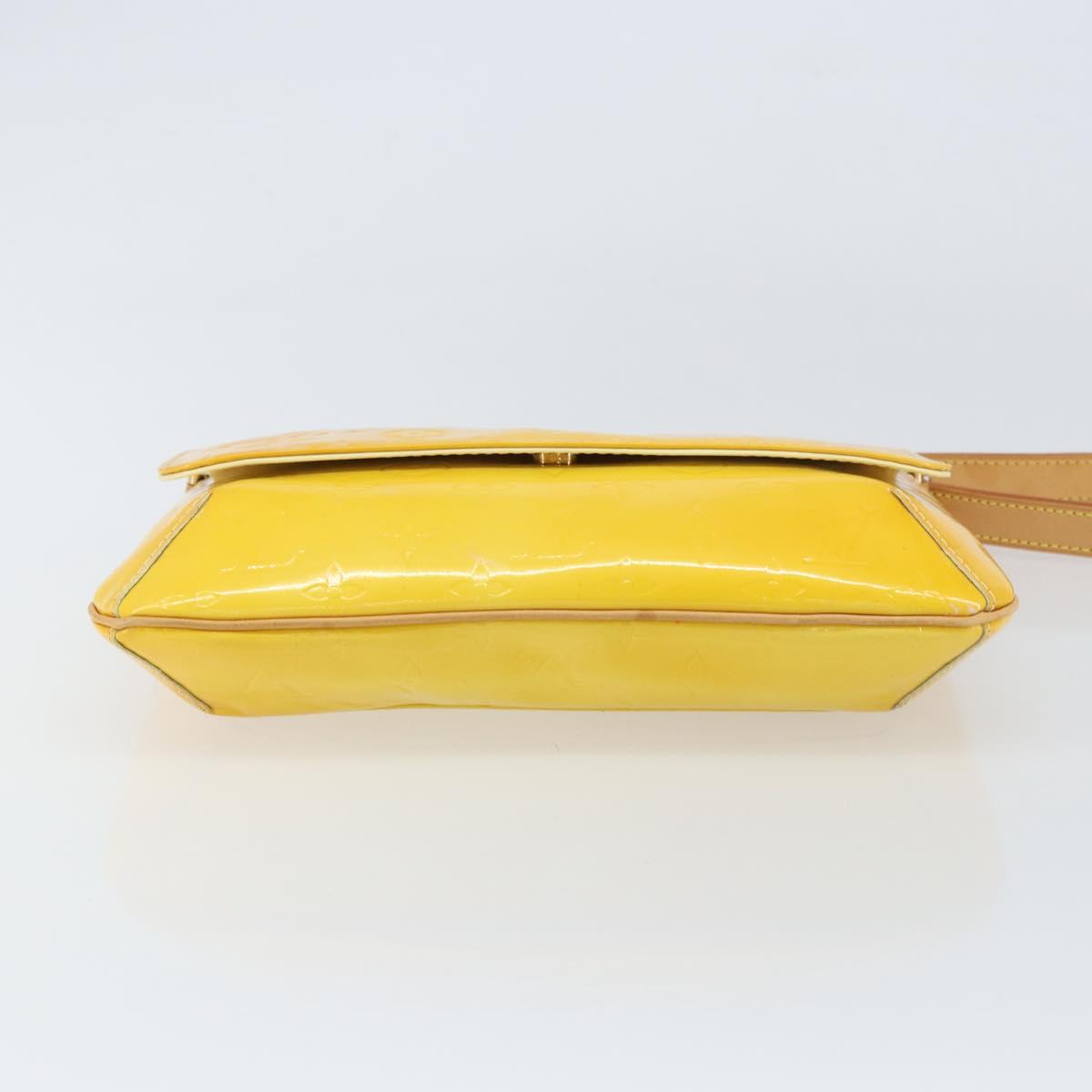 LOUIS VUITTON Monogram Vernis Thompson Street Bag Lime Yellow M91071 Auth gh1370