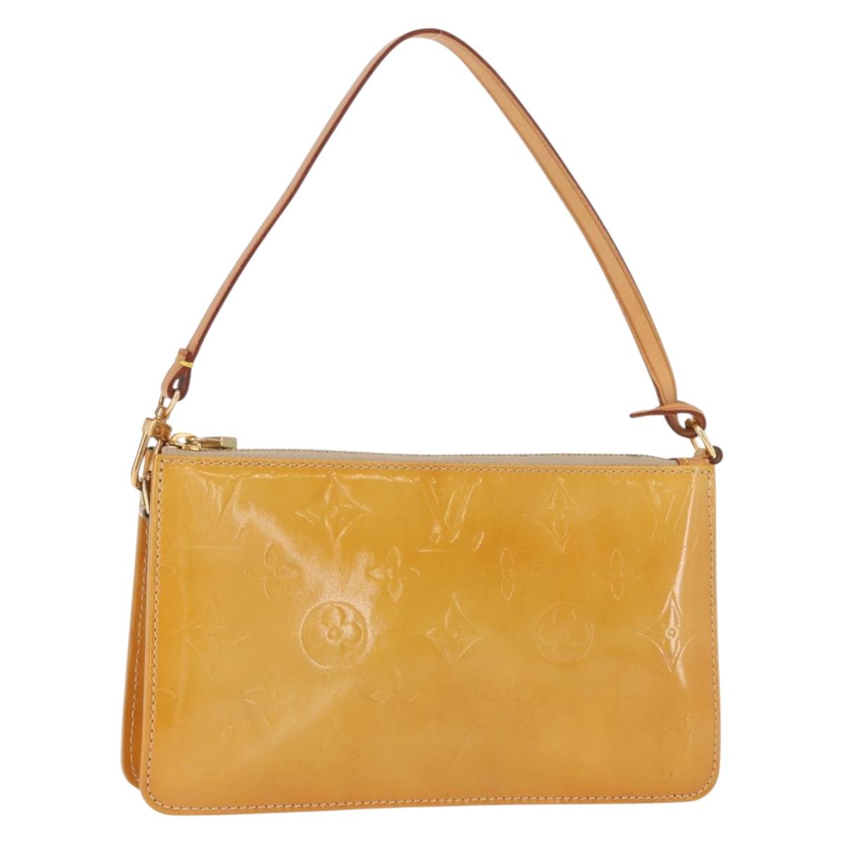 LOUIS VUITTON Monogram Vernis Lexington Pouch Beige M91010 LV Auth gh1374