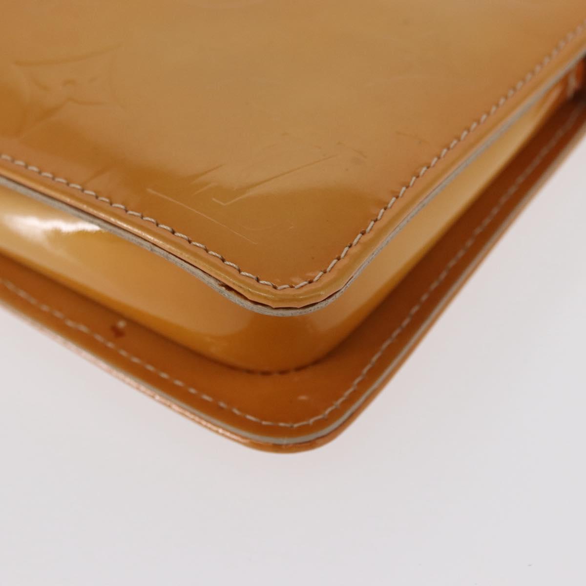 LOUIS VUITTON Monogram Vernis Lexington Pouch Beige M91010 LV Auth gh1374