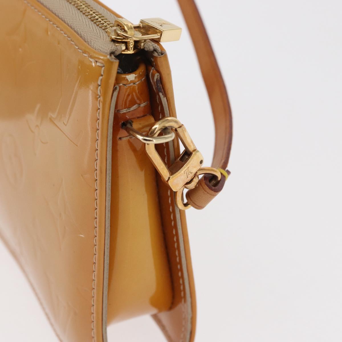 LOUIS VUITTON Monogram Vernis Lexington Pouch Beige M91010 LV Auth gh1374