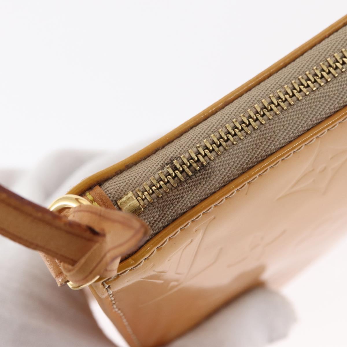 LOUIS VUITTON Monogram Vernis Lexington Pouch Beige M91010 LV Auth gh1374