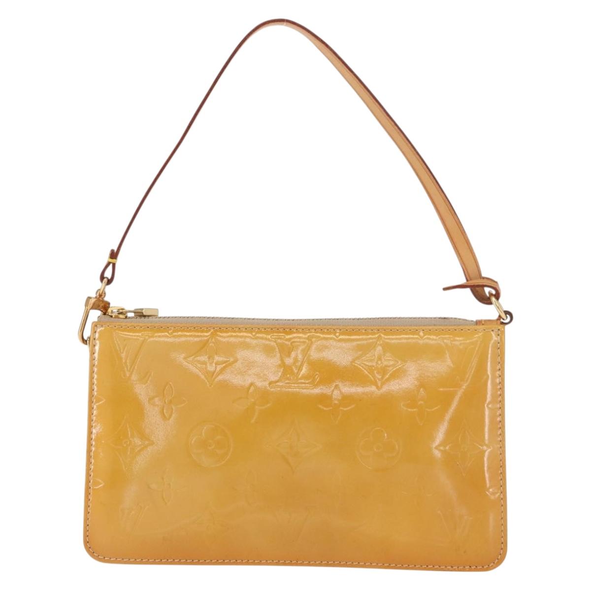 LOUIS VUITTON Monogram Vernis Lexington Pouch Beige M91010 LV Auth gh1374