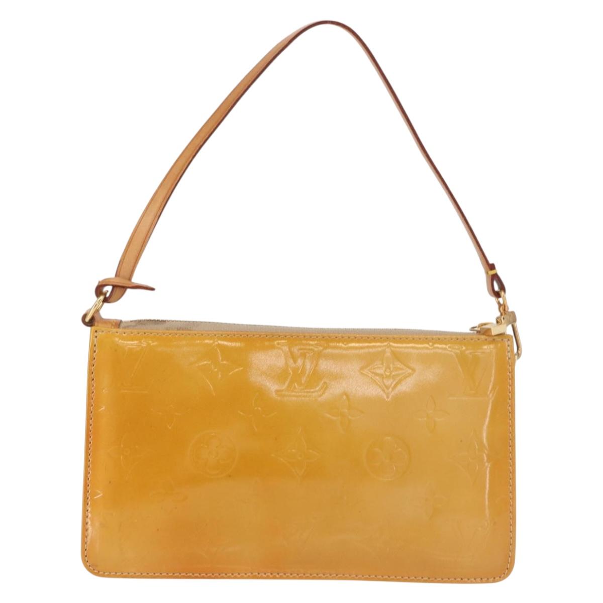 LOUIS VUITTON Monogram Vernis Lexington Pouch Beige M91010 LV Auth gh1374