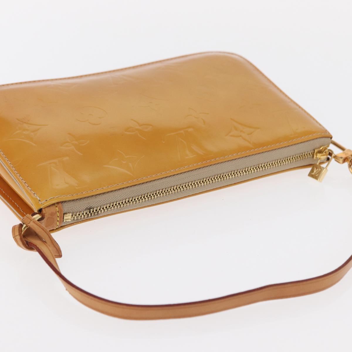 LOUIS VUITTON Monogram Vernis Lexington Pouch Beige M91010 LV Auth gh1374