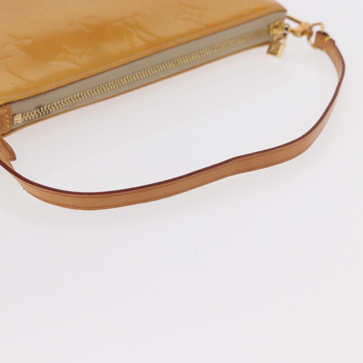 LOUIS VUITTON Monogram Vernis Lexington Pouch Beige M91010 LV Auth gh1374