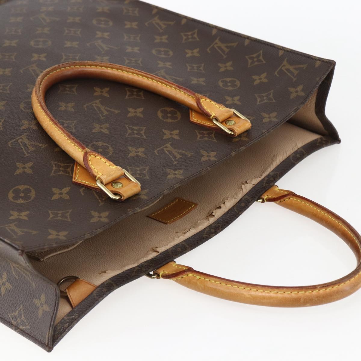 LOUIS VUITTON Monogram Sac Plat Hand Bag M51140 LV Auth gh1375