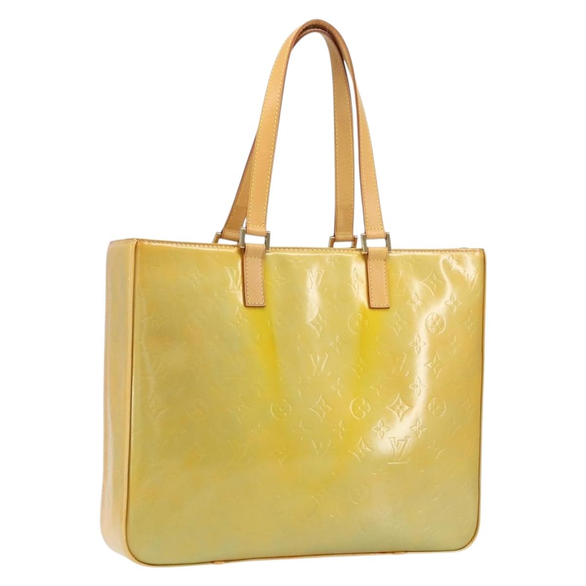 LOUIS VUITTON Monogram Vernis Columbus Tote Bag Gris M91028 LV Auth gh1389