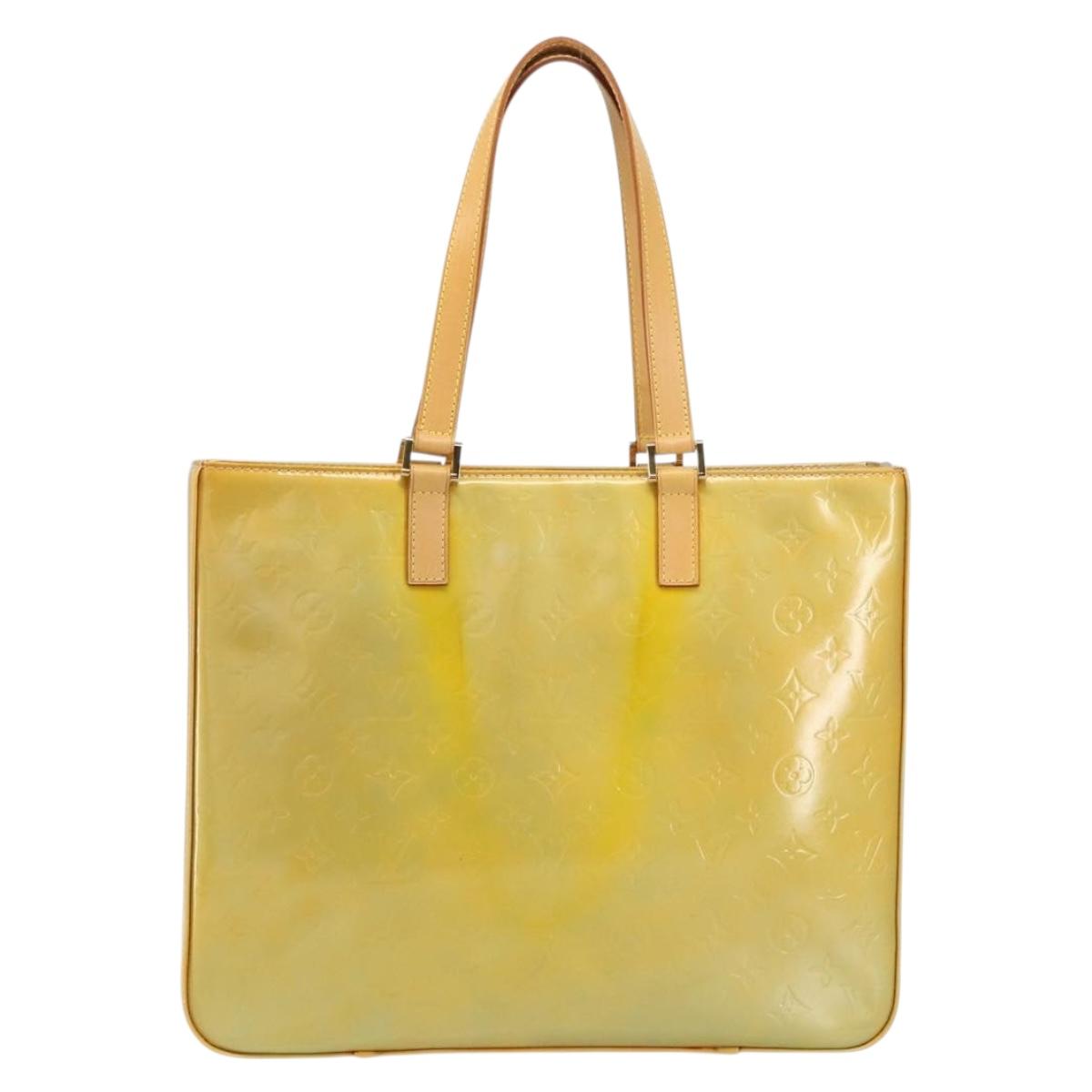 LOUIS VUITTON Monogram Vernis Columbus Tote Bag Gris M91028 LV Auth gh1389