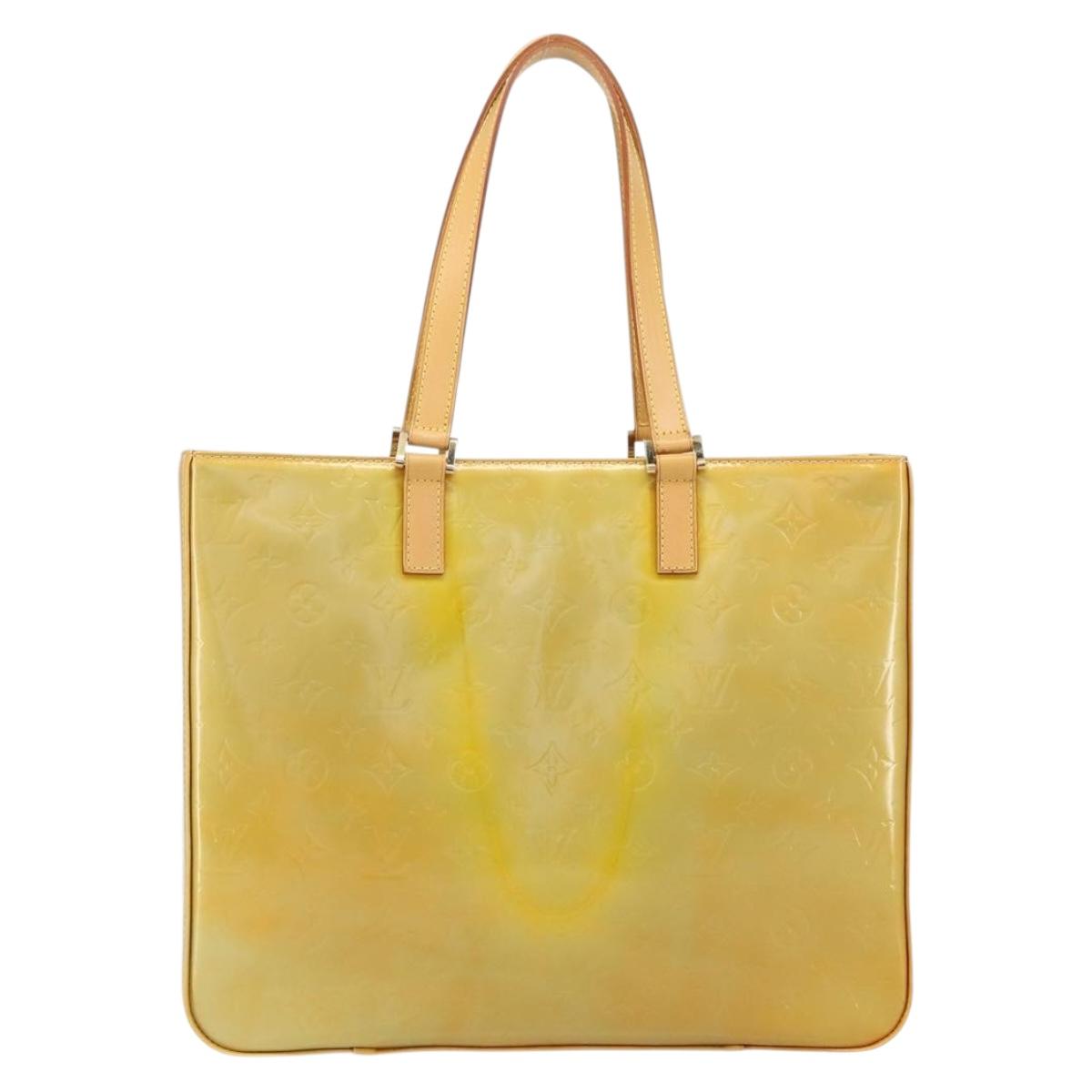 LOUIS VUITTON Monogram Vernis Columbus Tote Bag Gris M91028 LV Auth gh1389