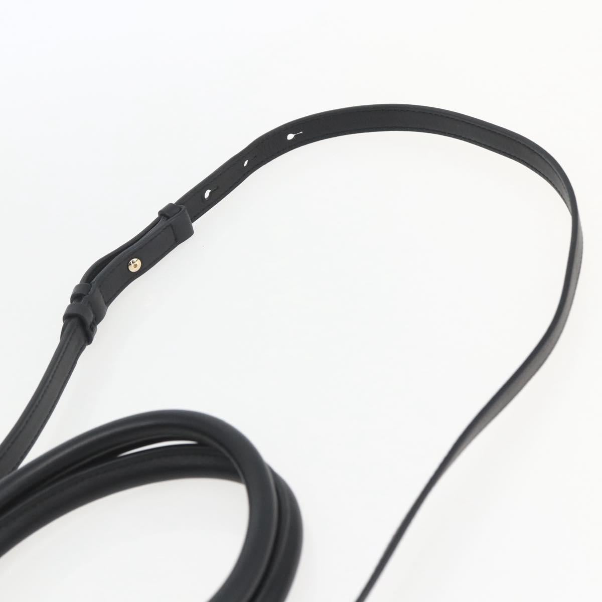 Salvatore Ferragamo Gancini Hand Bag Leather 2way Black Gold Auth gh1393V