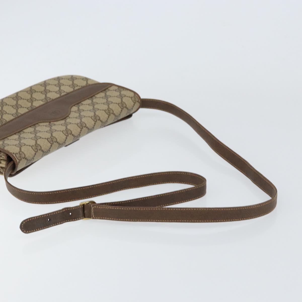 GUCCI GG Supreme Shoulder Bag PVC Beige Gold 004 256 0024 Auth gh1397